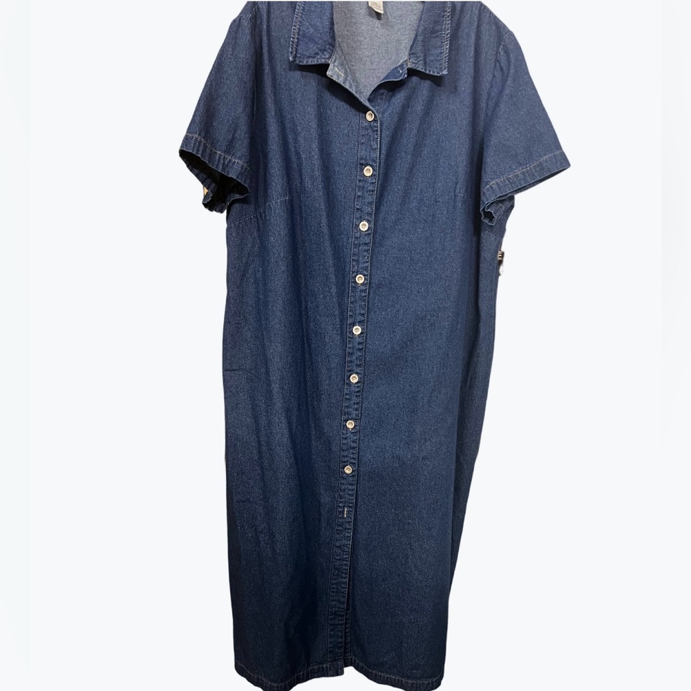 Bridgewater Vintage Denim Button Down Dress - 2X